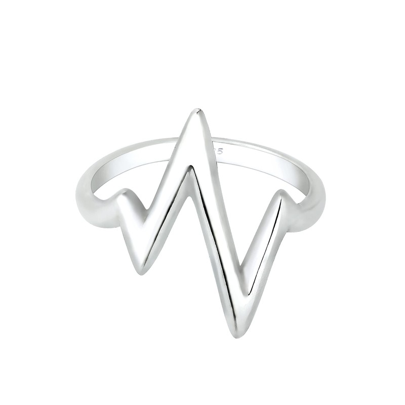 Elli Women's 925 Sterling Silver Zig Zag Ring, Size M