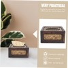 ABOOFAN Retro Style Bamboo Desktop Tissue Box Holder Multi Functional