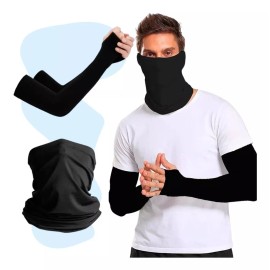 Veraly Juego De Bufanda Bandana + Mangas De Protección Uv Unisex F