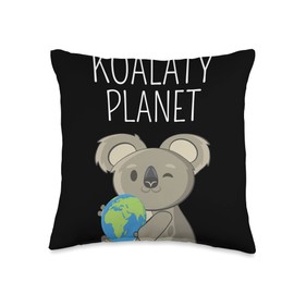 Save The Earth Koala Animal Lover Costume We Need A Koalaty Planet Save The Koala Bears Earth Day Throw Pillow, 16x16, Multicolor