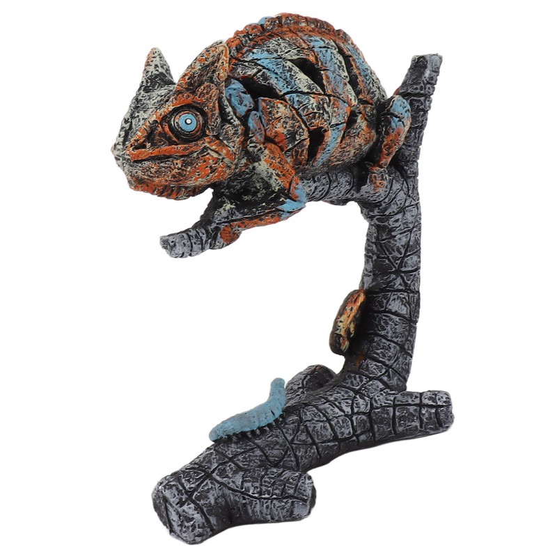 Chameleon Statue Sculpture Resin Chameleon Wild Animal Figurine Ornament for