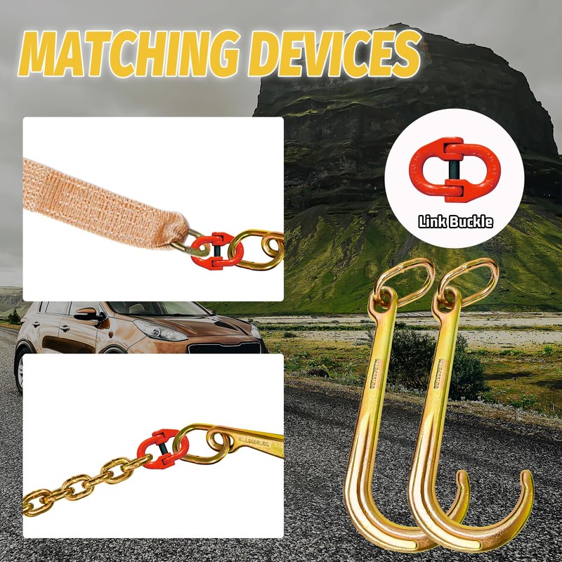SENKEYFE 15 Inch J Hook G70 Heavy Duty Towing Hooks