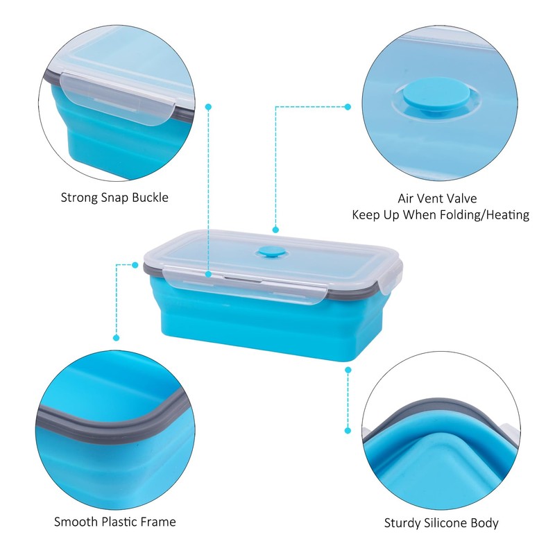 Extra Large Collapsible Food Storage Containers with Lid & Air