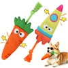 Sagildoq 2 Pack No Stuffing Dog Toys with Squeaker, Crinkle