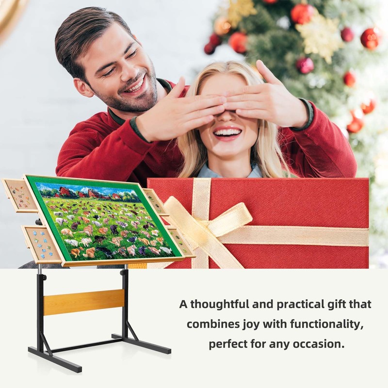 ALL4JIG 2000 Pieces Puzzle Table for Adults Gifts, Wooden Jigsaw