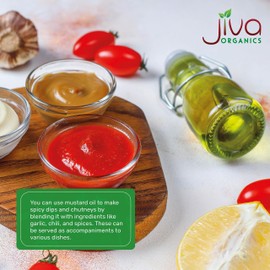 Jiva Organics Jiva Organics Organic Mustard Oil 1 Liter Bottle (33.8 Ounce) - Non-GMO, Premium, Cold Pressed