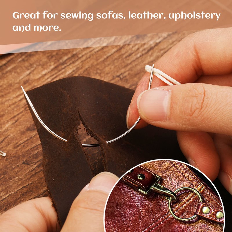 80 PCS Curved Needles, 4 Sizes Curved Sewing Needles Upholstery