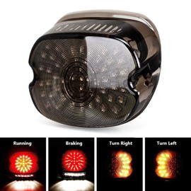 ANKIA 60-LED 12V Motorcycle Tail Light Brake Turn Signal Lamp License Plate Light for 2002-2010 FXST Models Harley Davidson Dyna Sportster 1200 883