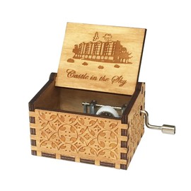 Sooharic Carrying You Music Box- 18 Note Mechanism Wooden Music Box Crafts Melody Castle in Hand （Carrying You（Castle in The Sky））