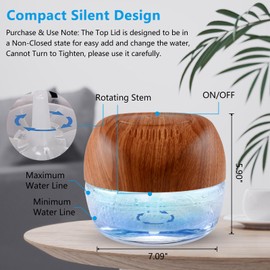 ap airpleasure Water-Based Purifier Air Washer, Air Revitalizer & Freshener, Air Fresher with 7 LED Color Changing Light for Rooms (DarkYellow)