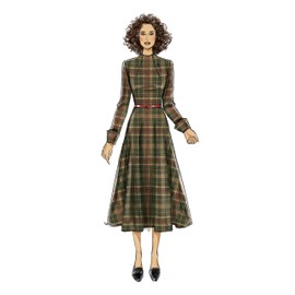 Vogue V9327A5 Easy Women's Partially Lined Dress Sewing Patterns, Sizes 6-14, White