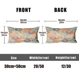 XPHZZL Pack of 2 Soft Decorative Cushion Covers 30cm x 50cm Square Throw Pillow Case Boho Style Pillowcases for Sofa Bedroom Outdoor Patio Garden with Invisible Zipper 12 x 20 Inch