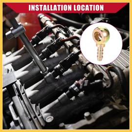 REPAIROCK Banjo Bolt Hose Barb Fitting/Inner Brake Fuel Line Fitting Adapter for Car Motorcycle/Durable Metal 8mm ID 6mm OD / 4 Pcs Bronze Tone Auto Replacement Parts