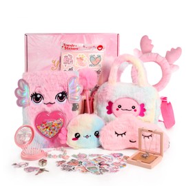 Lokaheadr Axolotl Gift Set for Girls, Cute Axolotl-Themed Box with Secret Fluffy Diary, Axolotl Bag and More Axolotl Stuff, Axolotl Gifts Basket for Axolotl Lovers, Birthday Christmas Gifts for Girls