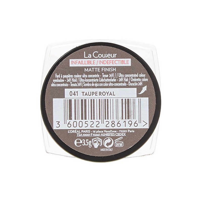 L'Oreal Colour Infallible Eye Shadow Number 041, Taupe Royal 3.5