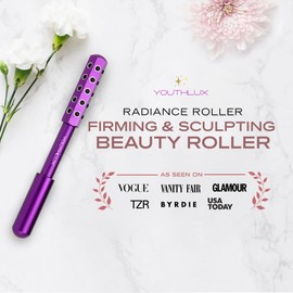 YOUTHLUX Radiance Roller – Germanium Stone Facial Massage Tool for Lifting, Sculpting, De-Puffing, Glow Boost, Energizing & Cooling Effect (Purple)