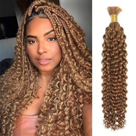 Rebasar Boho Braids Hair Extensions, Water Wave Braiding Extensions, Braiding, Human Hair Braiding, Hair Extensions, Braids, Afro #27, Colour Blonde (24 Inches/61 cm, 50 g)