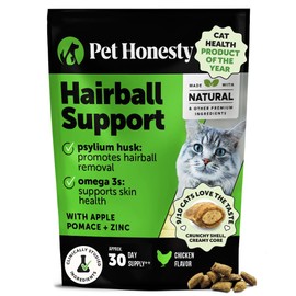 Cat Hairball Support Crunchy & Creamy Chews, Hairball Remedy Treats, Cat Furball Treatment, Supports Skin & Coat, Vitamins for Digestion, Chicken (30-Day Supply)