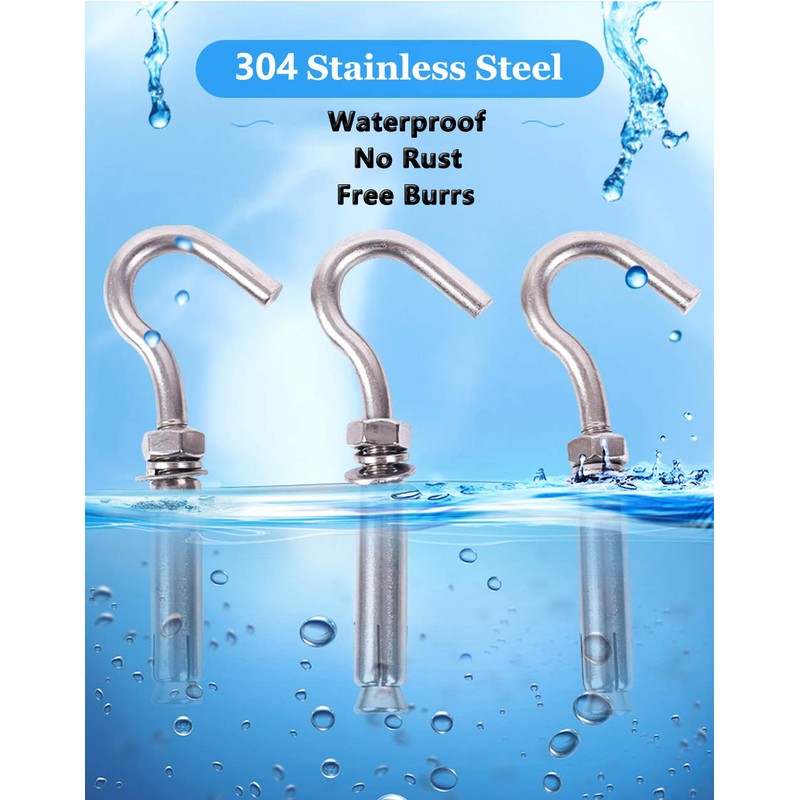 Concrete Wall Hook, Lsqurel 304 Stainless Steel Concrete Anchors Heavy