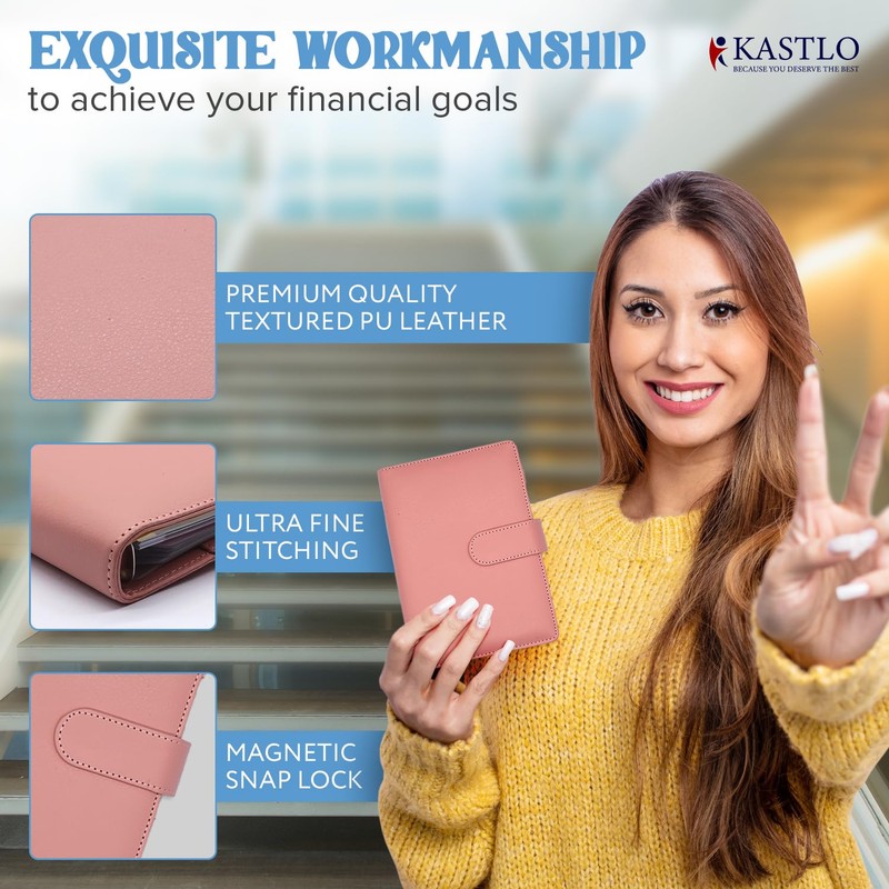 KASTLO A6 PU Leather 51pcs Budget Binder Notebook - Money