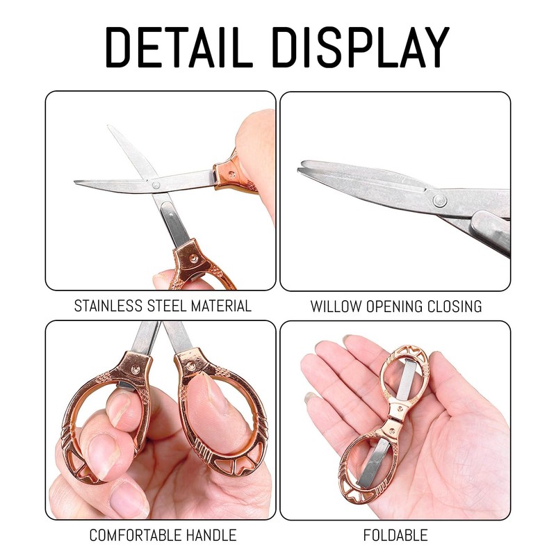 NIDHFG 2 Pieces Of Folding Scissors, Portable Scissors, Stainless Steel