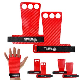Bear Grips Two Hole Hand Grips, Three Hole Pull Up Grips, No Hole Wrist Grips, WOD Grips for Men and Women. Carbon Fiber Hands Grips, Titanium Hand Grips for Weight Lifting, Speed Pull Up Gloves Grip