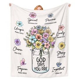 Christian Gifts for Women/Men,Baptism Gifts for Girls, Religious Gifts for Sister/Friend, Feel God's Love and Affirmation at All Times with Christian Gifts - Blanket Gift 60 * 50in
