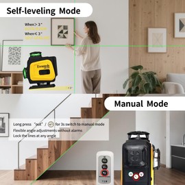 Ewsntols 4D 16-Line Laser Level with Rotatable Laser Window - 4×360° Self-Leveling Cross Line Laser for Construction, Tile, Ceiling, Picture Hanging & Home Renovation