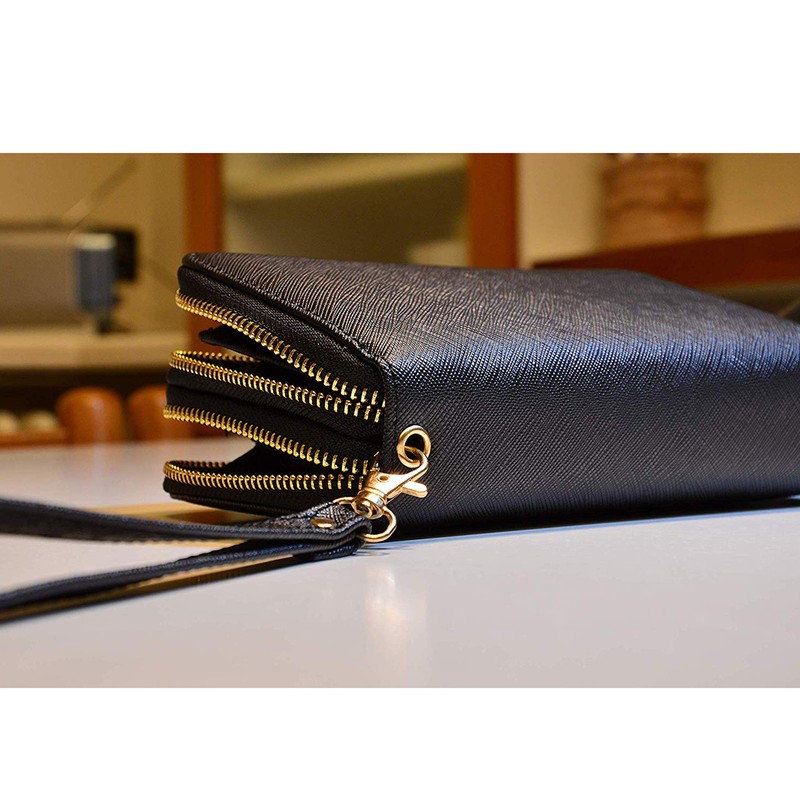 GRESEL Women's Wallet in Faux Leather, with Zipper and Coin