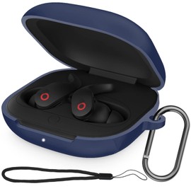 SKTDWEI Silicone Protective Case for Beats Fit Pro 2021, Anti-Lost Shockproof with Keychain, Easy Carrying Replacement Case (Blue)