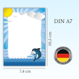 JuNa-Experten 10 Mini Notepads Dolphin Party Bag Guest Gift for Birthday Children's Birthday Wedding Christening Girls Boys (10 Notepads)