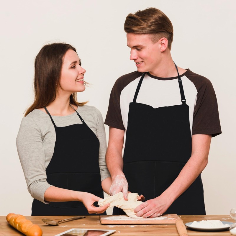 LINEN CLOSET® 4 Pack Apron Unisex Adjustable Bib Apron Ladies