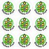 144 Gluten Free Stickers - Green - 30mm Glossy Food