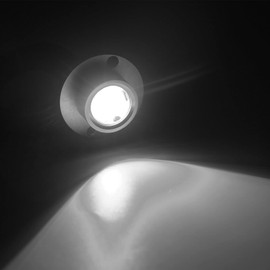 Qcwwy Boat Underwater Light, LED Underwater Light Lamp, Drain Plug, Marine LED Underwater Light, IP68 Waterproof, 12V/24V DC, 3 LED Lamp Beads, Stainless Steel 316 (White)