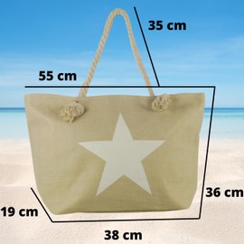 Ropo22 Beach and Pool Bag Canvas with Zipper, Sandproof Lining, Waterproof, Large Bag with Inner Pocket and Drawstring Handles for Beach, Pool, Gym, Women Bags, Natural Light