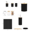 22Pcs Matte Black Bathroom Accessories Set Shower Curtain Decor Kit