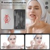 Mitesserentferner Komedonenquetscher Set,Mitesser Entferner,Hochwertiger Blackhead Remover,Akne-Entferner-Set,Pinzetten-Set mit Metallgehäuse(Silber)