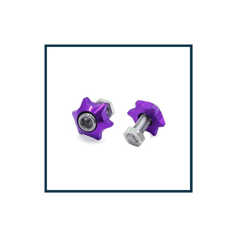 TUCKBOLD 4Pcs Purple Metal 6mm Thread Motorcycle Hexagon License Plate