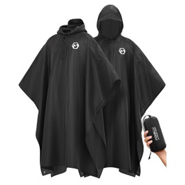Foxelli Rain Poncho for Adults – Extra Long Reusable Waterproof Raincoat with Hood, Lightweight for Hiking, Camping, Outdoors