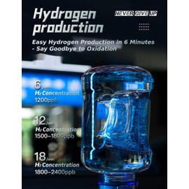 Bewinner Hydrogen Water Bottle with 1.5L Sports Design - Hydrogen Water Generator SPE PEM High Technology Waterionizer, Fitness Water Ionizer Bottle for Travel Gym Home ()