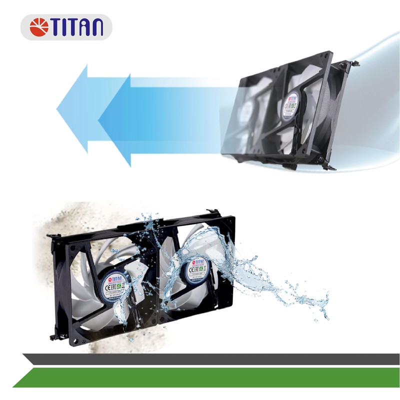 TITAN- 12V DC IP55 Waterproof Double Rack Mount Ventilation Cooling
