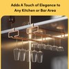 LINFIDITE 2 Pack Under Cabinet Wine Glass Rack Rose Gold
