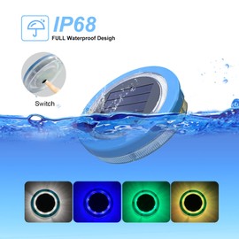 LILONZON Floating Pool Lights Solar Swimming Pool Light with 4 Single Color Outdoor Decorations Light Waterproof LED Lights for Patio,Garden and Pool (Blue, 1-Pack)