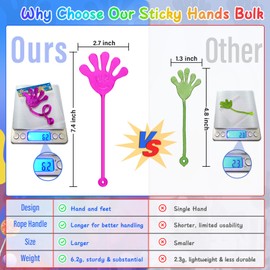 Sticky Hands Bulk 30 PCS Party Favors for Kids 4-8,8-12 Year Stretchy Sticky Hand Feet Goodie Bags Stuffers for Kids Mini Classroom Prizes Student Gifts Teacher Must Haves Birthday Trinkets Slap Hand