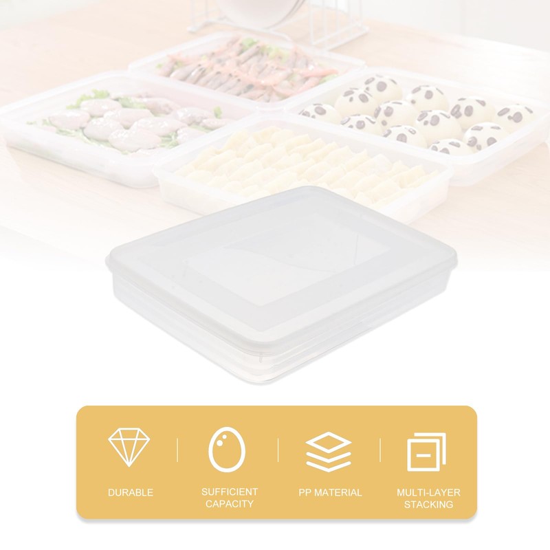 HOMSFOU 2pcs Dumpling Box Containers for Fridge Large Plastic Container