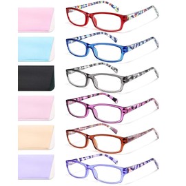 Gaoye Gaoye Reading Glasses for Women, 6 pack Fashion Readers for Women Men Spring Hinge Eye Glasses, Blue Light Reading Glasses Anti Eyestrain