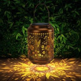 Solar Lanterns Outdoor Waterproof Hummingbird Garden Decorations Gifts for Women Mom Grandma Hanging Solar Lights Outdoor for Patio, Deck, Backyard, Porch