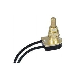 B&P Lamp® On-Off Push Canopy Switch with Brass Plated knob, 5/8" Shank
