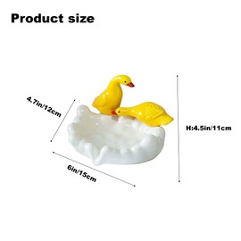 Qaoliffa Duck Ceramic Soap Dishes,Dish Soap Tray,Sponge Holder,Ceramic Cute Duck Soap Tray for Shower,Bathroom,Bar,Kitchen,Counter (Yellow)