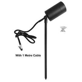 Long Life Lamp Company 2 x Outdoor Garden Spike Spot Light GU10 IP Rated Black Stainless Steel